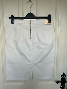 Part Two White Denim Stretch Skirt - Size 38 / Size 10/12