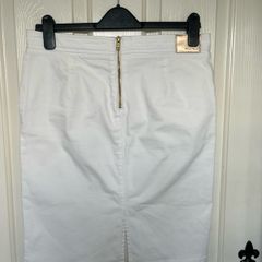 Part Two White Denim Stretch Skirt - Size 38 / Size 10/12