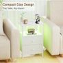 Bedside Table with Charging Station, Side Table with LED Light Image 4