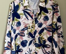Ladies Cream Patterned Satin Shirt