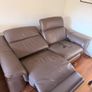 Taupe Leather Reclining Sofa Suite Image 3