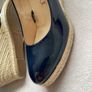 Navy patent leather wedge shoes Image 5