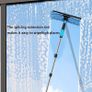 Window Cleaning Equipment with Extension Pole 70in 180 Rotatable Squeegee & Microfiber Scrubber,176cm Professional Window Cleaning Kit for High Windows, Shower Glass, Car and Mirror Image 2