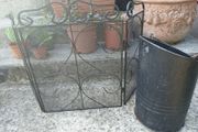 Fire screen and coal bucket