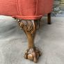 A pair of Chippendale Revival Country House wingback armchairs on Ball & Claw feet. Image 4