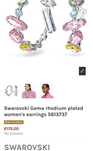 Swarovski multicoloured hoop earrings