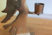 Vintage Holiday Brass Angel Candlestick Holder