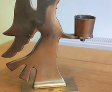 Vintage Holiday Brass Angel Candlestick Holder