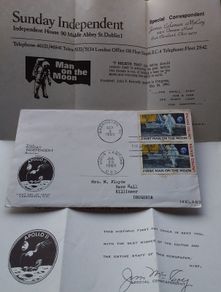 USA Stamps : First Man On The Moon - Apollo 11 , Sunday Independent - 1969 First Day Cover