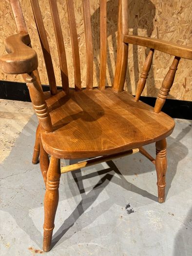 A Late Victorian farmhouse armchair.