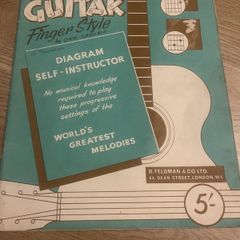 Folk Guitar Finger Style by Dick Sadleir .Vintage Sheet Music Book 1964