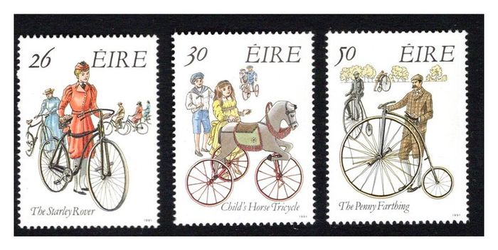 1991 Ireland Early Bicycles Commemorative Stamps Mint Never Hinged (MNH)