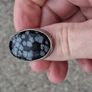 Midcentury Snowflake Obsidian Sterling Silver Ring Image 9