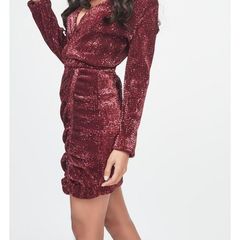 Lavish Alice Pleated Sequin Mini Dress
