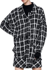Zara Women Check Tweed Jacket