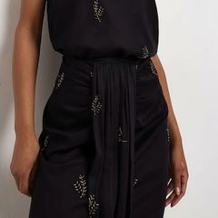river island black embellished top and skirt