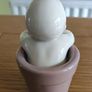 Vintage Collectable Lladro Nao Baby in Flower Pot Image 3