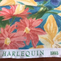 Vintage 1993 Harlequin Fabric 3.5m - Jo Bound 'Kenitra' Tropical Floral Material