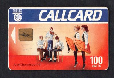1991 Ireland 100 unit An tOireachtas Callcard was issued to promote the Oireachtas festival which celebrates the irish language and culture (Gemplus GEM1) Call Card Used but has 2 units remaining Marlborough Street address. Telecom Eireann card number 103