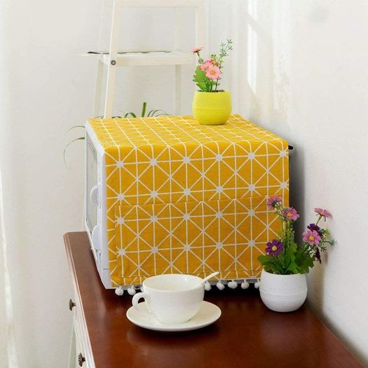 Microwave Dust Proof Cover,Microwave Oven Accessory Protective Cover Dust-Proof Covers Hood Home Decor Microwave Anti-Oil Towel