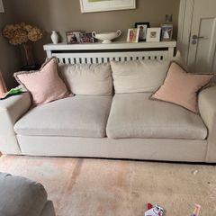 Large Cream 2-Seater Sofa