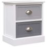Nightstands 2 pcs Grey 38x28x45 cm Paulownia Wood Image 2