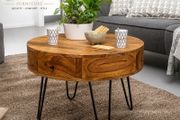 Round Coffee Table | Solid Sheesham Wood 60 x 60 x 44.5 cm  Modern Living Room Table