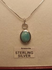 Lovely Quality Amazonite Pendant and Chain