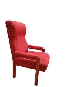 Vintage Mid-Century High Back Armchair Retro Red