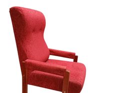 Vintage Mid-Century High Back Armchair Retro Red