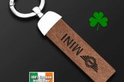 1x Mini Leather Vehicle Car Key chain Keychain Key Fob Key Ring Car Accessories