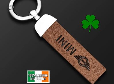 1x Mini Leather Vehicle Car Key chain Keychain Key Fob Key Ring Car Accessories