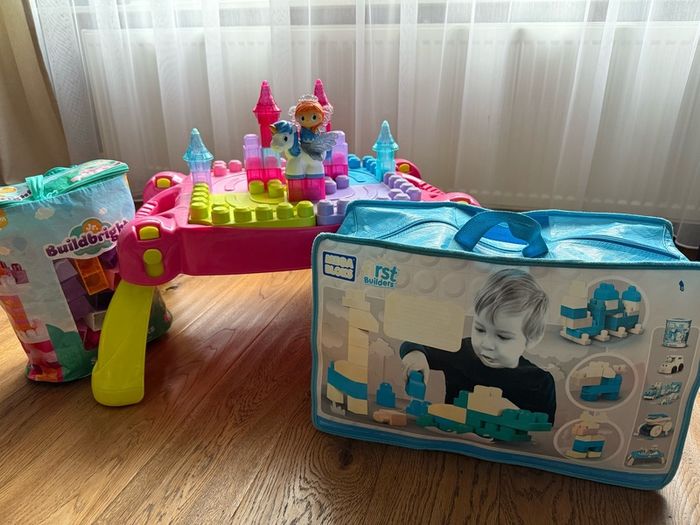 Mega Bloks Table and Two bags of bloks