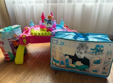Mega Bloks Table and Two bags of bloks