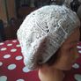 Hand Knit Cream Aran Weight Ladies Hat Image 5