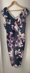 New Boohoo Plus Occasion ruffle floral midi dress plus size New with tags