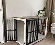 2 Doors Indoor Dog Cage for Large Dogs, 110 x 65 x 81 cm
