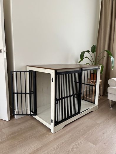 2 Doors Indoor Dog Cage for Large Dogs, 110 x 65 x 81 cm