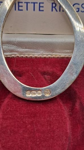 Vintage sterling silver lucky horse shoes serviette ring