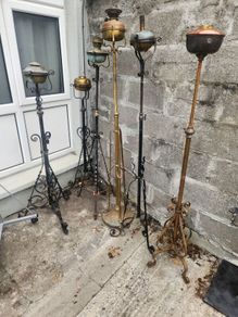 Victorian telescopic oil lamps