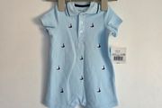 6m, With Tags Little Me Summer Romper Outfit with Boats