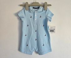 6m, With Tags Little Me Summer Romper Outfit with Boats