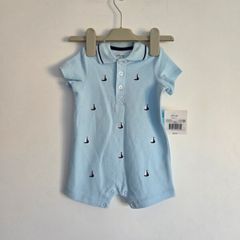 6m, With Tags Little Me Summer Romper Outfit with Boats
