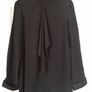 Massimo Dutti black blouse, shirt, top with ruffle, size S Image 6