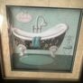 Vintage Bathroom glass covered Powder Room wall picture 16 inch x 16 Collection only Image 2