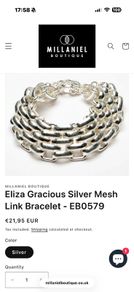 Eliza Gracious Silver Mesh Link Bracelet - EB0579