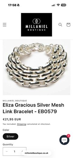 Eliza Gracious Silver Mesh Link Bracelet - EB0579