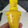 Vintage Hand Painted Yellow Glass Vase Image 2