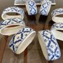 Eight Porcelain Vintage Napkin Holders Blue White Image 10