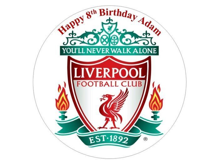 Personalised Liverpool edible cake topper 7'